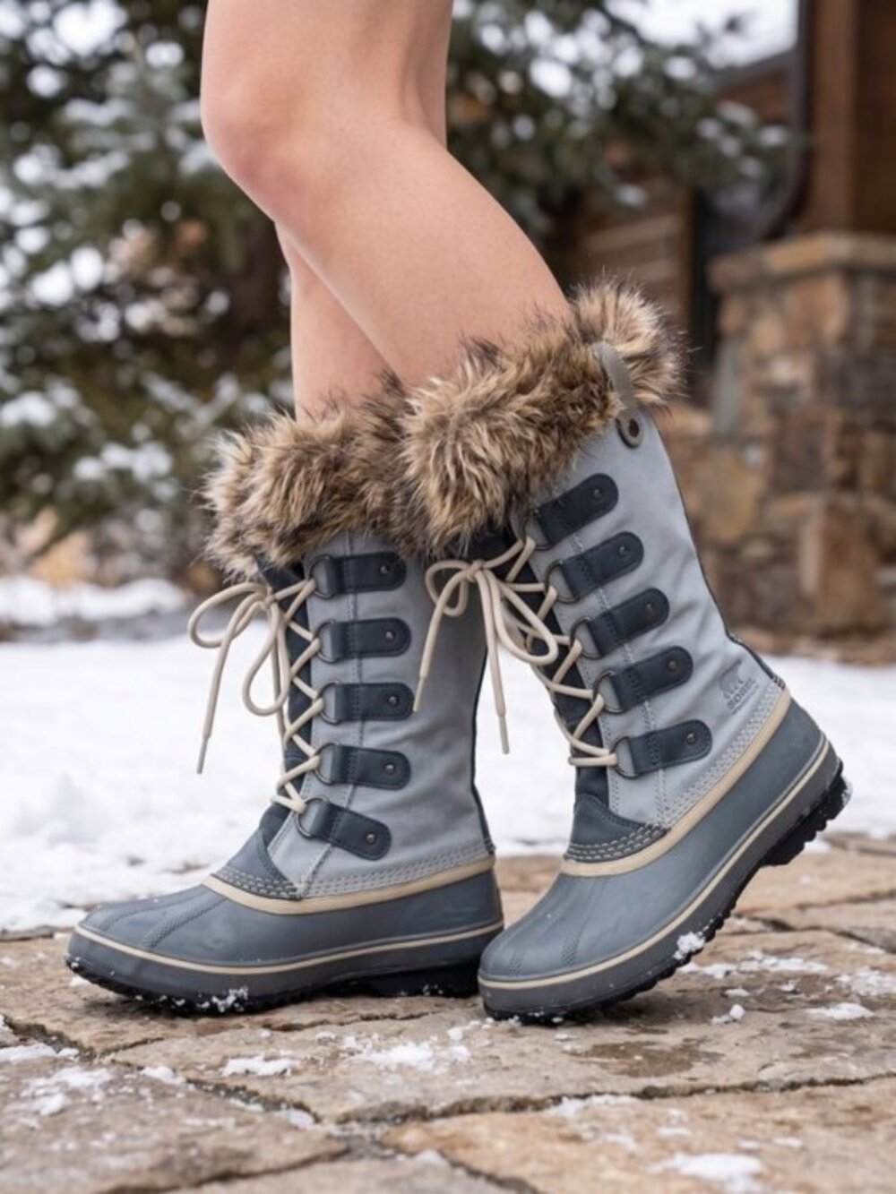 Sorel Joan of Artic blue suede lace up tall boots